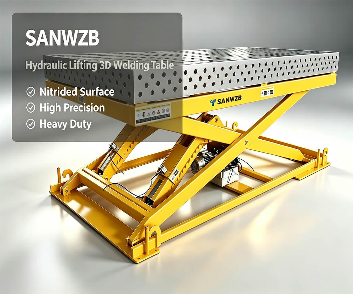 SANWZB Heavy-Duty Hydraulic Scissor Lifting Frame - high load capacity