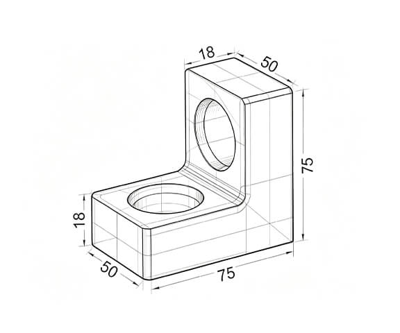 D22-Clamping and locating angle (75x50x75)